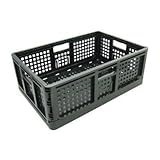 折りたたみコンテナ（黒）２個 ※1個からご購入できます。　約550（横）*約370（縦）*約200（高さ） 約 520（横内寸）*約187mm（高さ内寸）
