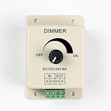 EPBOWPT PWM調光コントローラ12 V ~ 24 V 8 A調整可能な明るさのライトスイッチディマー5050 3528 LEDストリップライトまたはリボン