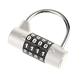 Fenteer コンビネーションロック　4桁 ダイヤル式　南京錠　全4色　 スーツケース　ボックス　ロッカー　耐久性 - 銀, 55mm