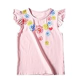 Lucaso 子供服 女の子 ベビー服 花柄 ハート フリル フレア 丸首 ノースリーブ ゆったり きれいめ おしゃれ 可愛い カジュアル シンプル ファッション 普段着 遊園地 散歩 (73, ピン