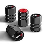 新型CX-5用 エアバルブキャップ CX5 KE系 KF系 などに適用 タイヤエアバルブ キャップ アルミ合金製 自動車 ドレスアップパーツ 4個セット 気密性良好 軽量 高強度 腐食防止 簡単取り付け (CX-5, ブラック)