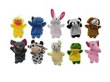 パラ　布製　かわいい動物　指人形　指のドール　パペット　手のカバー　ぬいぐるみ人形　劇場玩具　知育玩具　学習玩具　10個入り