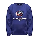 NHLコロンバスブルージャケット長袖フリースクルーネックトップ、M、ネイビー