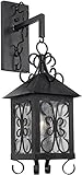 Elk 8150-E 7 by 24-Inch Columbian 1-Light Outdoor Wall Lantern with Seeded Glass Shade, Espresso Fin