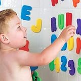 Crabitin 入浴ステッカー アルファベット お風呂用 マグネット 浮遊遊びグッズ 数字 英語の勉強 知育玩具 壁掛け すっきり収納 壁掛け吸盤 面白い 幼児
