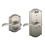 Schlage FE51V ACC 619 CAM Camelot Style Keyed Entry Accent Lever with Built-in Alarm, Satin Nickel b