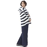 greenleafbaby マタニティ 授乳服 ルームウェア パジャマ 授乳口 ウエスト調整 (L, ネイビー)