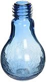 Torre & Tagus 902060A Lightbulb Glass Crackle Vase, Short, Blue [並行輸入品]