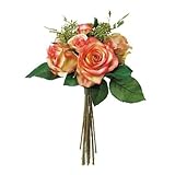 asca 造花 ローズブーケ グリーンピンク