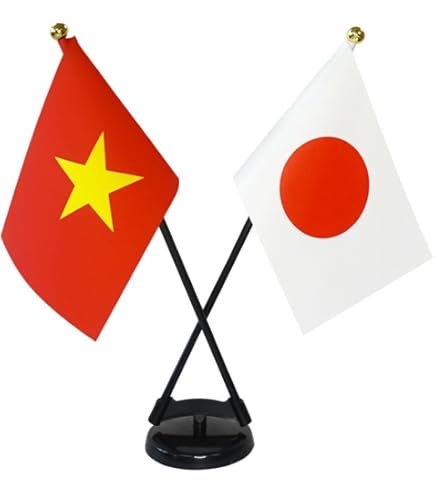 Amazon | TOSPA インドネシア×日本 国旗 ミニフラッグ 2本立てクロス