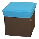 AZUMAYA ボックススツール スクエアS ブルー色 BLC-377BL