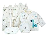 （クルーズライン）CRUISE LINE ベビー服 5点セット トップス パンツ スタイ 帽子 (フリー, ブルー)