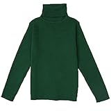 Little Girlsタートルネック長袖セーター基本ソリッドFineニット暖かいスウェットシャツ カラー: グリーン