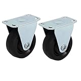 uxcell キャスターホイール　ゴム・シングル・ホイール　メタル・トッププレート　2個入り