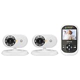 Motorola MBP25-2 Wireless Video Baby Monitor LCD Color Screen and Two Cameras, 2.4 Inch by Motorola 