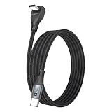 SUNGUY USB-Cケーブル 直角 60W急速充電 編み込みUSB Type-Cケーブル 90度Cポート充電コード iPhone 17/16/15 Pro Max、Tesla Model Y、MacBook、Pixel、Xbox、その他Type-Cポート搭載スマートフォン、タブレット、コンピューター対応 [2m、グレー、2パック]
