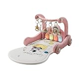 ベビージム 新生児用 知育玩具 4in1多機能 プレイマット【フィットネスラック/歩行器/ピアノ/積み木】 抗菌素材 洗濯可能 折り畳み式 収納便利 0ヵ月から 感覚刺激 出産準備 ギフト対応 室内遊具 記念日フォト/マンスリーフォトにも最適