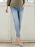 Angeliebe エンジェリーベ マタニティ パンツ ハイストレッチ デニム スキニー 産前 産後 ジーンズ 妊婦服 アジャスター調節可 11号 ライトブルー 21788 21788330
