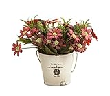 エレガントなシミュレーション植物人工赤いヒナギク装飾鉢植え