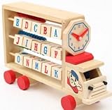 【四葉堂オリジナル】木のおもちゃ 知育玩具 / 足し算 アルファベット 3歳から 車の知育玩具