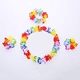 Myofficeカラフル花輪　レイ 多色　花ネックレス　フラダンス衣装　ステージ衣装　フラダンス用品　装飾りレイ
