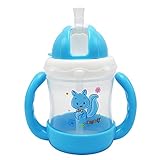 Baoblaze ベビー食器　ベビーマグ　ストローカップ　ストローマグ　幼児　飲料ボトル　全2サイズ　お出かけ用 - 漫画ブルー, 240ｇ