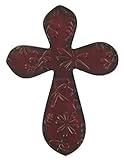 Beautiful Red Metal Embossed Cross Home Wall Decor 10 x 7 [並行輸入品]