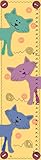 Green Leaf Art Growth Chart, Cats on Yellow by Green Leaf Art