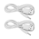 eMagTech USB充電ケーブル USB - DC 3.5mm 丸穴充電コード Fairywill 電動歯ブラシステレオ小型ファンクレンザー 5V 1A 1m ホワイト 2本入り