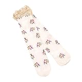 杜屋トヤ フローラルバレル、子供、レース、フローラル、プリンセスソックス、チューブソックス、ロングソックス　コーヒー、グレー、ダークグレー、ネイビー、ベージュ、ブラック　約40m ２〜１0歳の子供にぴ