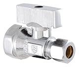 LDR 537 6101QT Low Lead Quarter Turn Shut Off Street Valve 3/8-Inch Compression x 1/2-Inch FIP, Chro