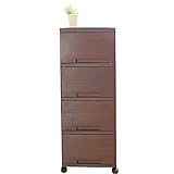 チェスト 収納ボックス 木目調LUGSラグス4段収納ケース ダークブラウン   リビング収納