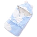 POKERWATER(ポーカーウォーター) フード付きバスタオル 赤ちゃん ベビー バスローブ キッズ 子供 こども 女の子 男の子 75 * 75 (ブルー)