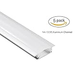 JIRVY Led Channel ,Led Aluminum Channel 5 Pack 1m / 3.3ft U-Shape Aluminum Channel for Flex / Hard L