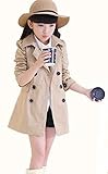 L&S(エル&エス) トレンチコート スプリングコート キッズ 子供 ジュニア ダブルボタン ロング丈 ミディアム丈 長袖 アウター カジュアルコート フォーマル ジャケット 春秋 通学 入学 小学生