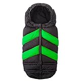 7 A.M. ENFANT Blanket 212 Chevron Footmuff, Black/Neon Green by 7A.M. Enfant [並行輸入品]