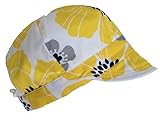 乳児用キャスケット 春夏秋用 サイズ調整可能　５０＋UPF日焼防止帽子　 (S：０—９ヶ月, 綿キャスケット: 黄色い花)