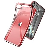 CHIVVA iPhone SE ケース 第2世代 iPhone7 ケースiPhone8 ケース クリア ソフトTPU素材 薄型 耐衝撃 赤