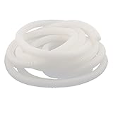 uxcell コルゲートチューブ プラスチック ホワイト 7m総長 波形タイプ 難燃剤 絶縁ホース