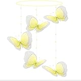 Butterfly Mobile Yellow Multi-Layered Spiral Nylon Mesh Butterflies Mobiles Decorations Decorate Bab