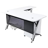 ピアノ塗装 オフィスデスク エグゼクティブデスク ホワイト L字デスク キャビネット付き L字型 L型 パソコンデスク PCデスク ワークデスク コーナーデスク オフィス家具 会社 事務所 机 つくえ 事務机 鏡面加工 白 executiv