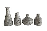 Set Of Four Distressed Grey Terra Cotta Vases [並行輸入品]