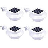 スタミナ　太陽光発電ライト 4個セット　節電防水防犯　高輝度明暗センサー　3個LED電球屋外照明　簡単なクリップ着脱式ソーラーライト (4)