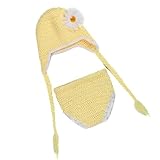 Prettyia 新生児　手作り　かぎ針編み　ベビーシャワー　出産祝い　記念写真　小道具　キャップ　服　2点入りセット