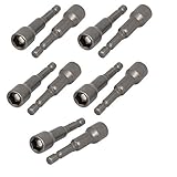 DealMux 10ミリメートル3月8日インチソケット1/4インチの六角シャンク65ミリメートル長ナットドライバアダプタドリルビット10個入り