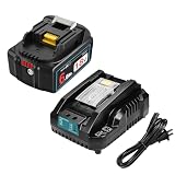 Amoresbat 互換 マキタ 18v バッテリー 充電器セット BL1860B 6000mAh大容量 1個 DC18RC充電器付 マキタ 18v バッテリー BL1815N BL1830B BL1860Bなど互換 LEDランプ残量表示 A+級セル採用 大型基板搭載 高耐久性 PSE、CEマーク認証取得済 PL保険付 (レッド)