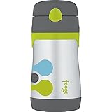 THERMOS FOOGO Vacuum Insulated Stainless Steel 10-Ounce Straw Bottle Tripoli Pattern [並行輸入品]