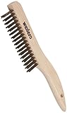 Weiler Wire Scratch Brush with Shoe Handle, Stainless Steel 302, Straight Wire, 0.012" Wire Diameter