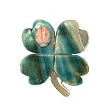 夜光貝 クローバー & 天然珊瑚 てんとう虫 ピンバッジ