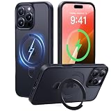 【8年間の技術結晶！4in1超万能モデル】CASEKOO iPhone 16 Pro Max 用 ケース 米軍MIL規格 横縦両立 指紋防止 マット仕上げ MagSafe対応 黄変防止 半透明 ストラップホール付き ワイヤレス充電対応 アイフォン16promax 用ケース 6.9インチ「MagicStand」(青碧)